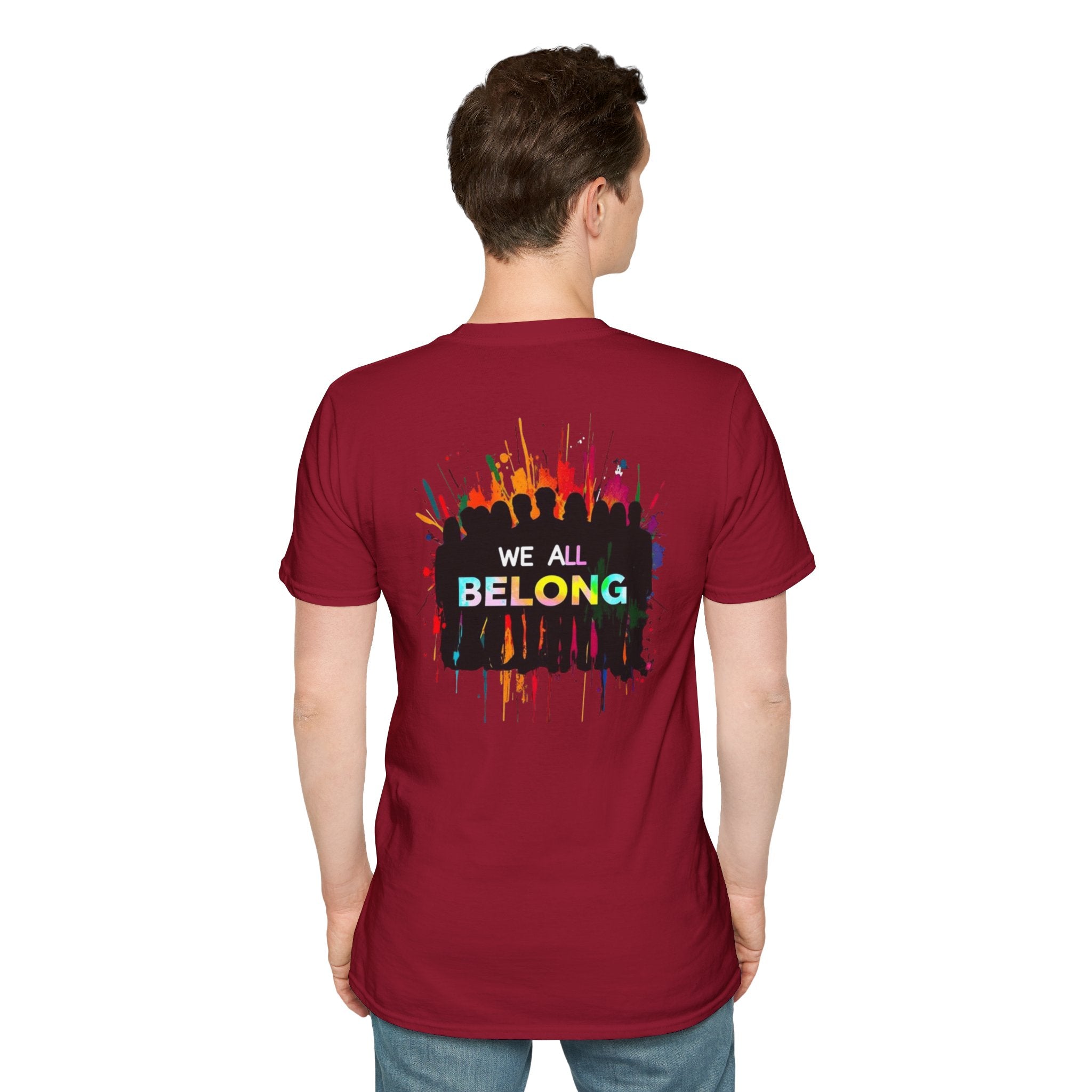Unisex Softstyle T-Shirt: "Conversion Therapy is Torture" & "We All Belong" - LGBTQ+ Empowerment Tee