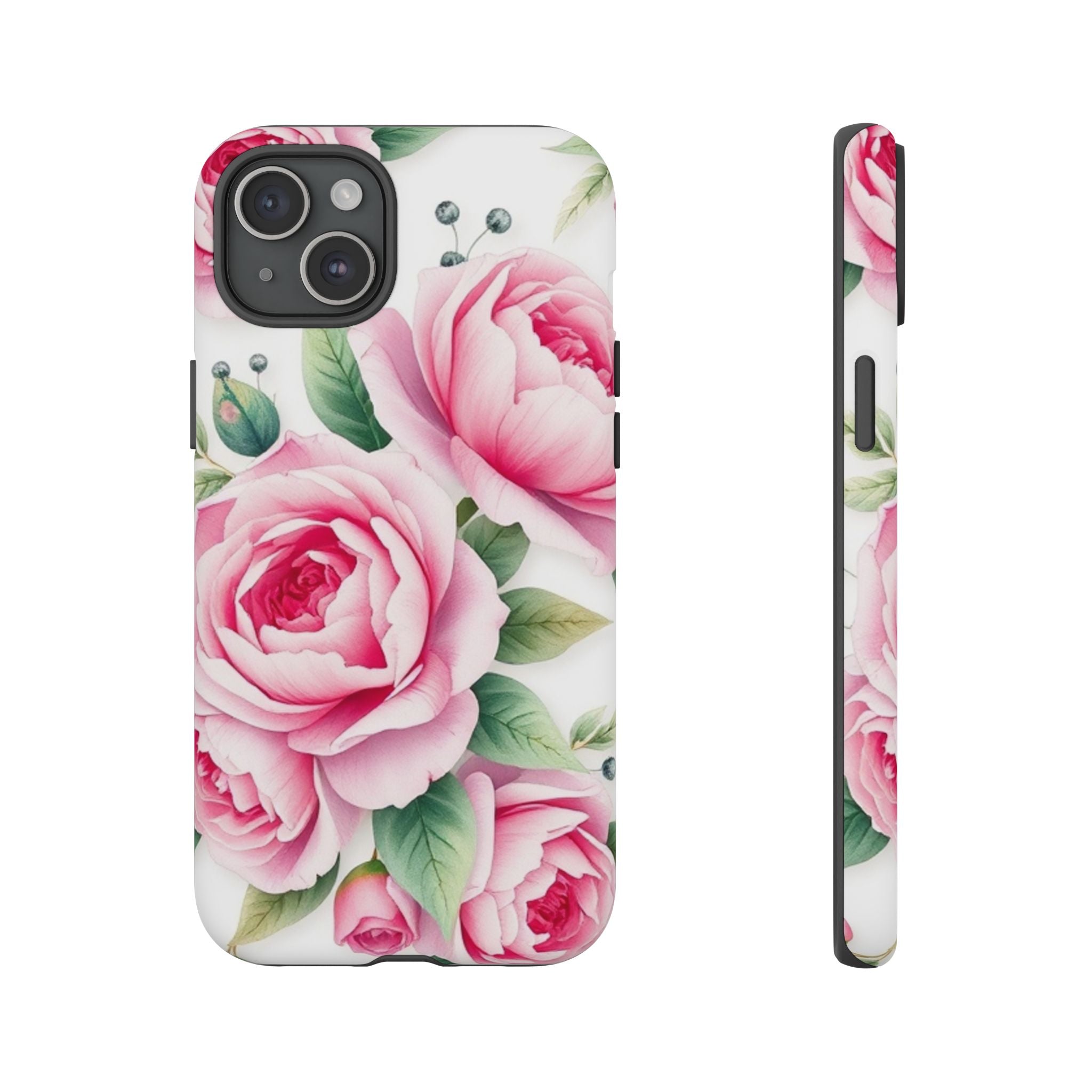 Android OR iPhone Compatible Cases - Pink Flower Design - Unique Tough Cases