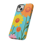 Floral Tough Phone Case for iPhone — Bright Daisy Garden Protective Cover
