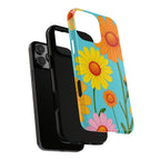 Floral Tough Phone Case for iPhone — Bright Daisy Garden Protective Cover