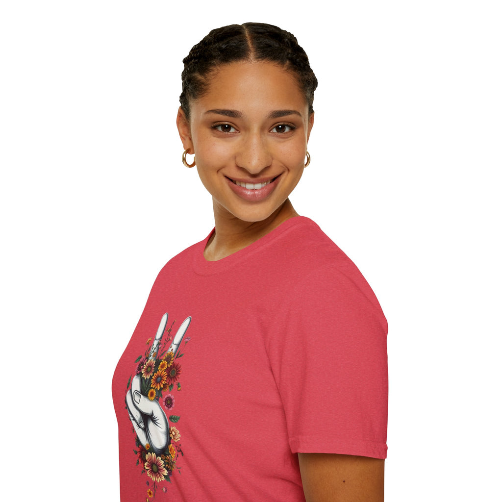 Grow Peace Unisex Softstyle T-Shirt - Boho Inspiration, Perfect for Festivals and Everyday Wear