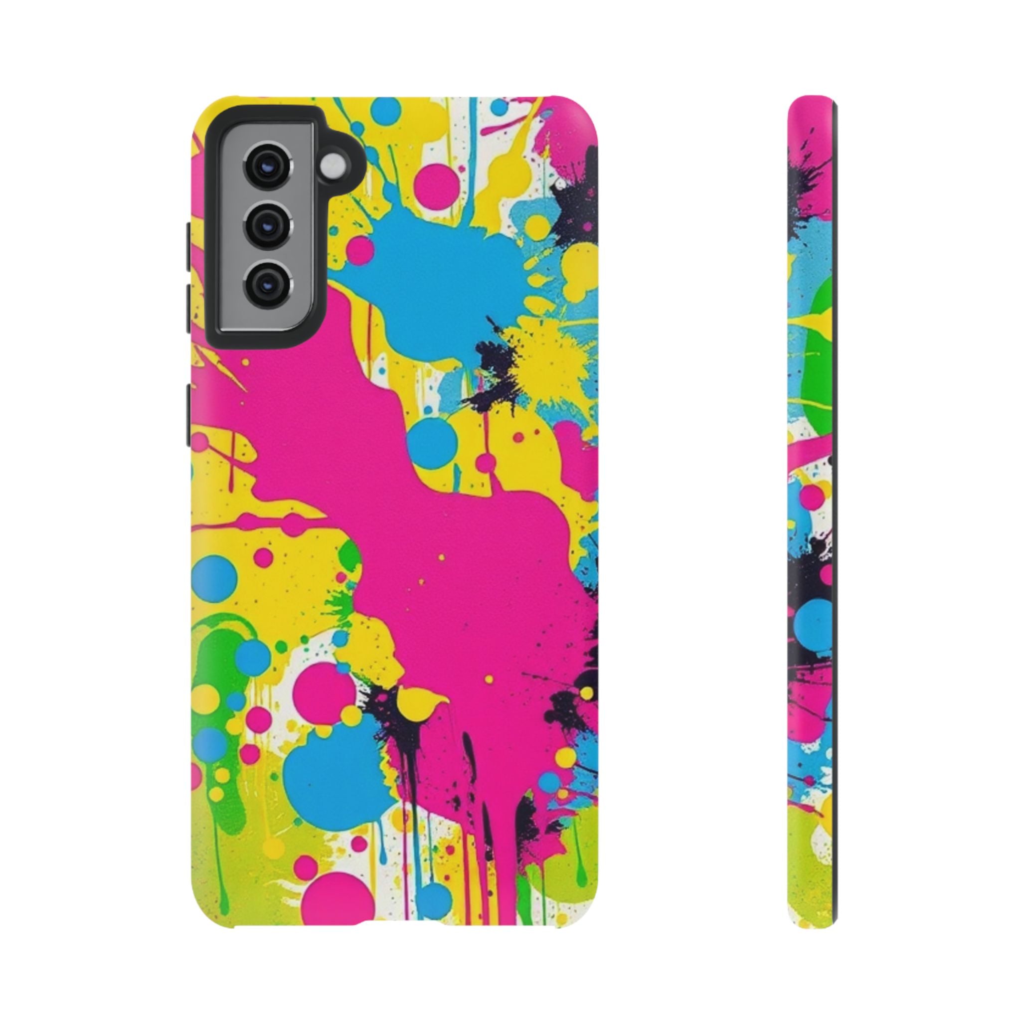 Android OR iPhone Compatible Cases - Crazy Retro Color Splash Design - Unique Tough Cases