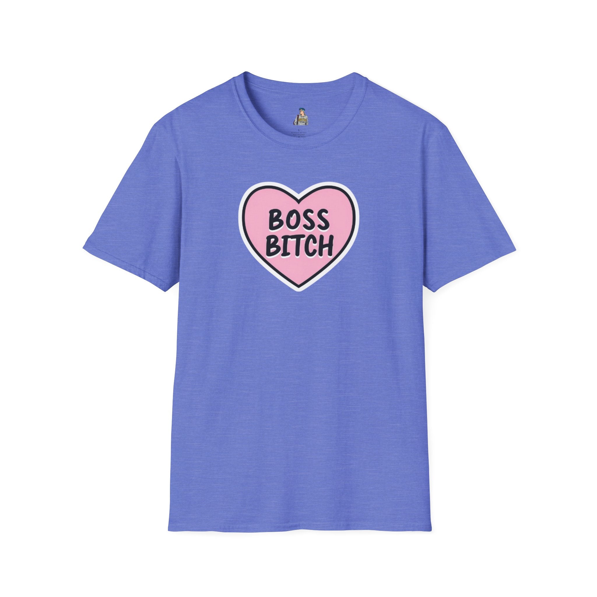 Unisex Softstyle T-Shirt - 'Boss Bitch' Heart Design - Funny Statement Tee