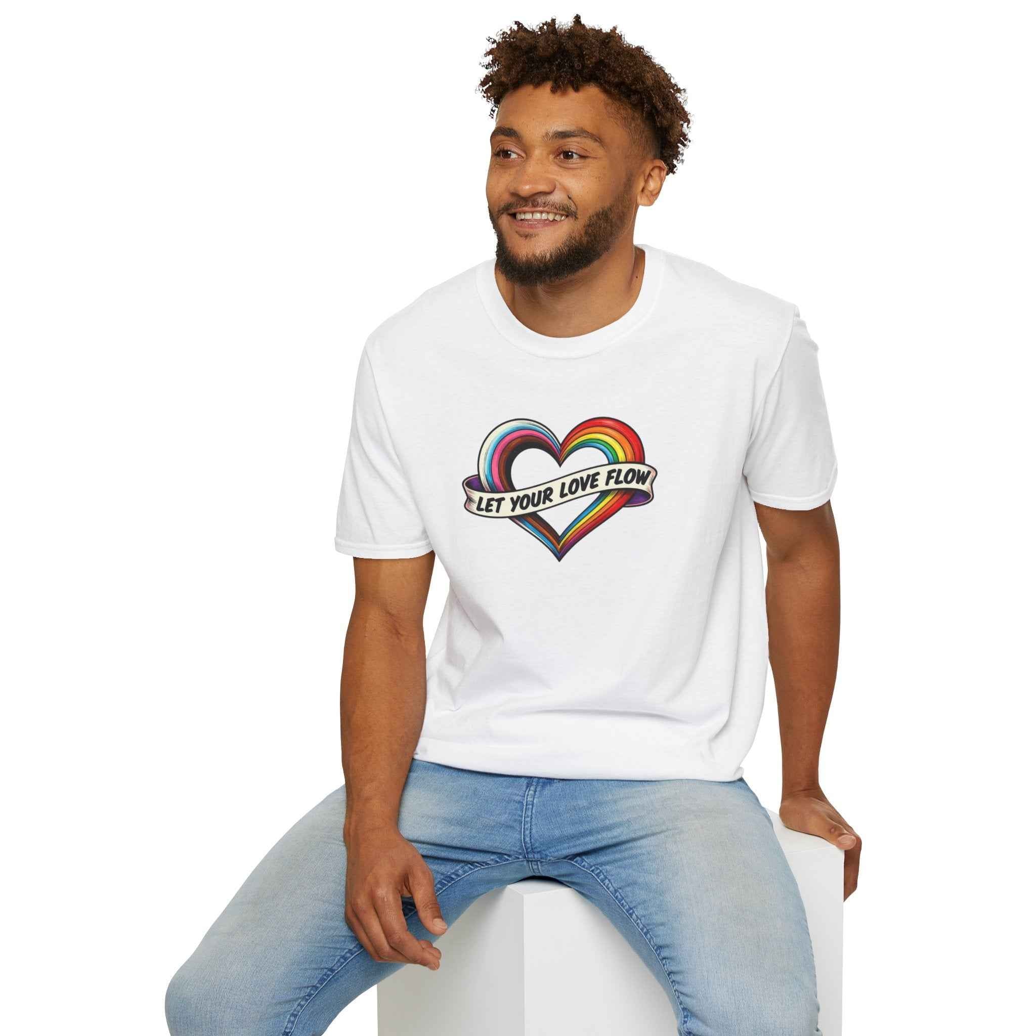 Let Your Love Flow Rainbow Heart T-Shirt