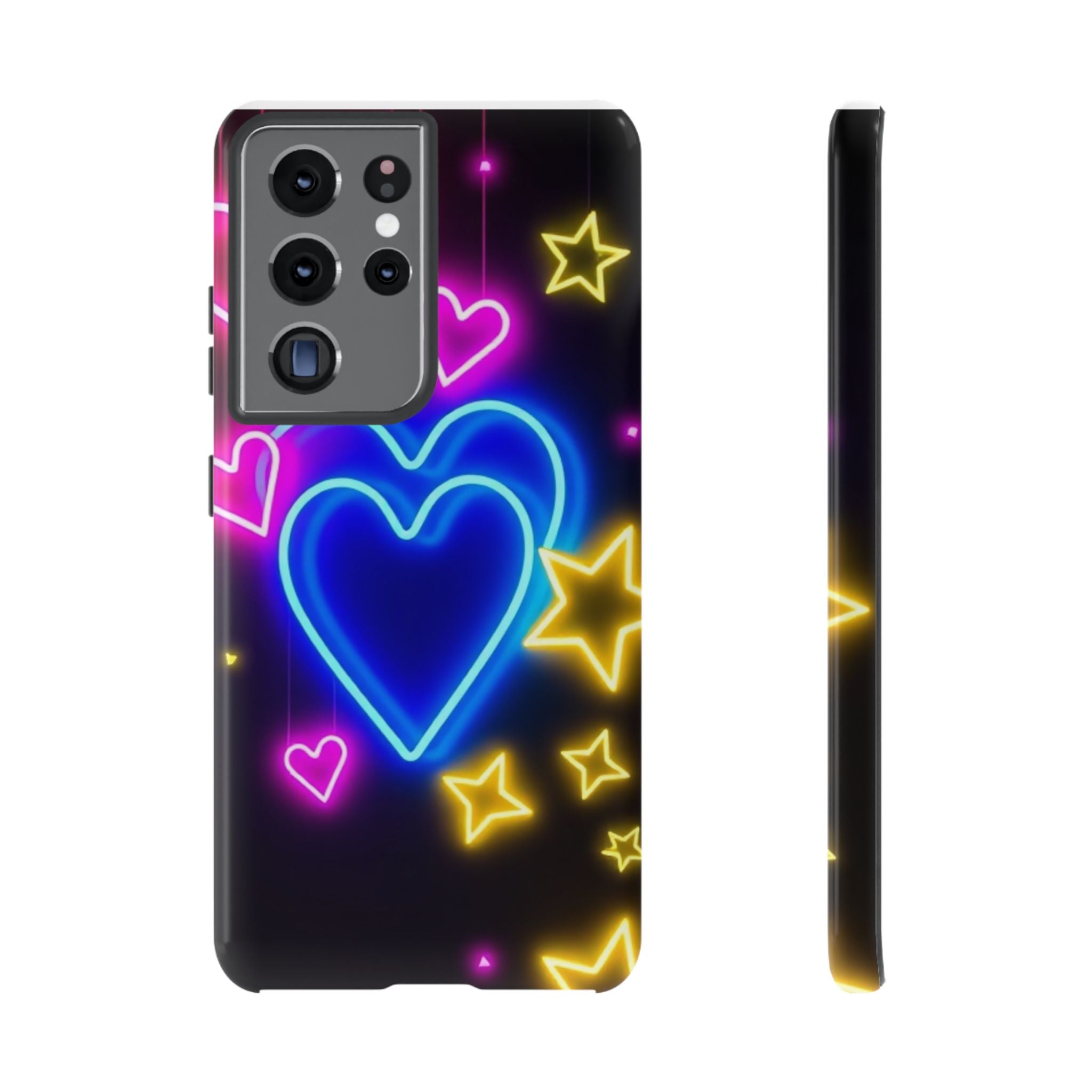 Android OR iPhone Compatible Cases - Neon Love Design - Unique Tough Cases