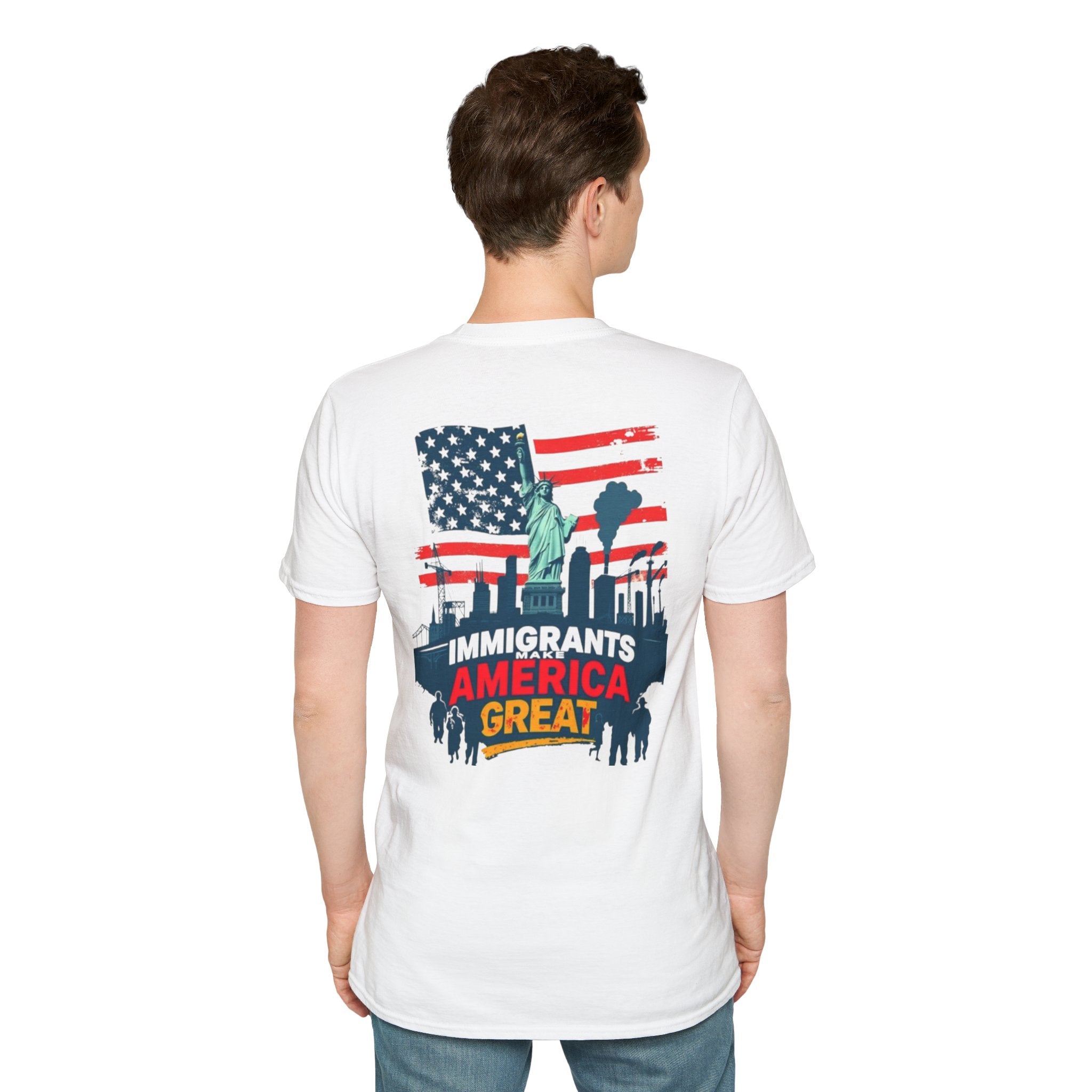 Immigrants Make America Great T-Shirt Estoy Contigo (I Am With You) Unisex Softstyle T-Shirt Classic Protest Tee