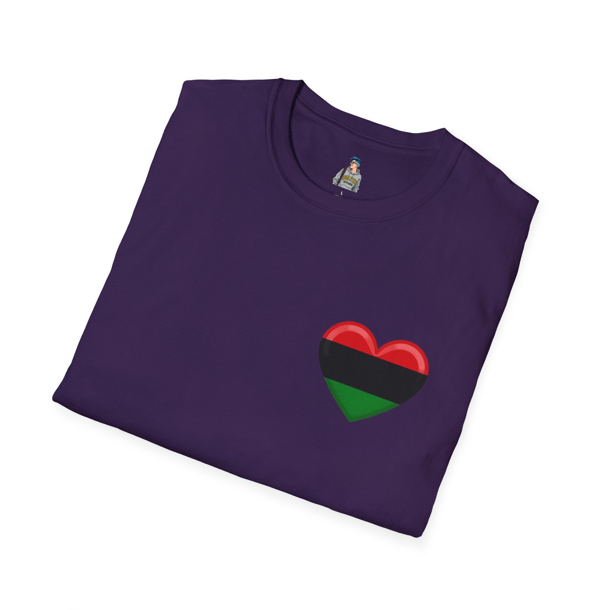 Unity and Heritage Unisex Softstyle T-Shirt with Pan-African Heart