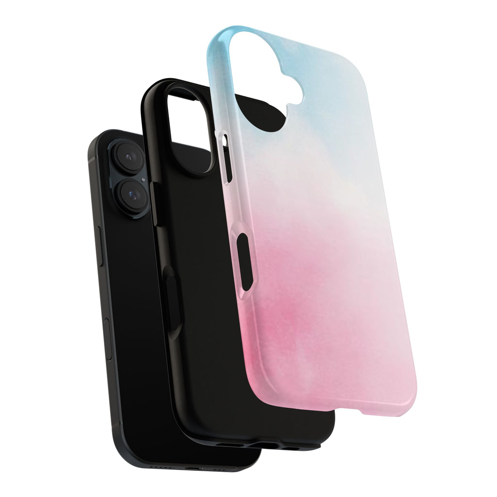 Pastel Cloud Tough Phone Case for iPhone Pink & Blue Gradient Protective Cover