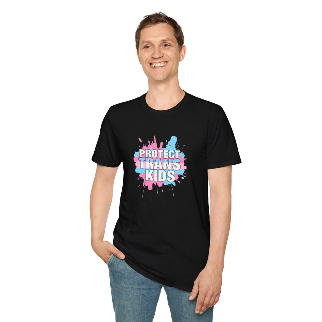 Protect Trans Kids Unisex Softstyle T-Shirt - Supportive LGBTQ+ Apparel