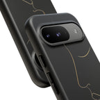 Android OR iPhone Compatible Cases - Gold Line Face Design - Unique Tough Cases