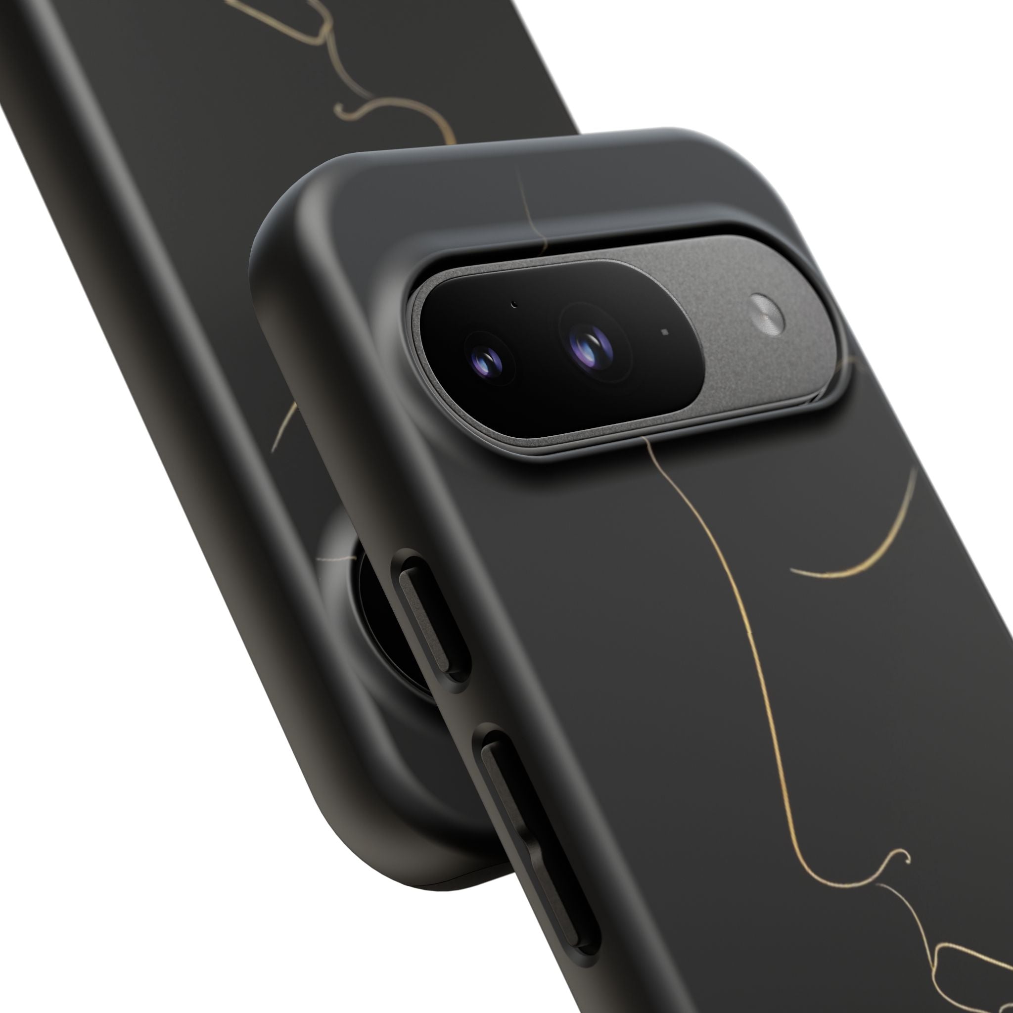 Android OR iPhone Compatible Cases - Gold Line Face Design - Unique Tough Cases