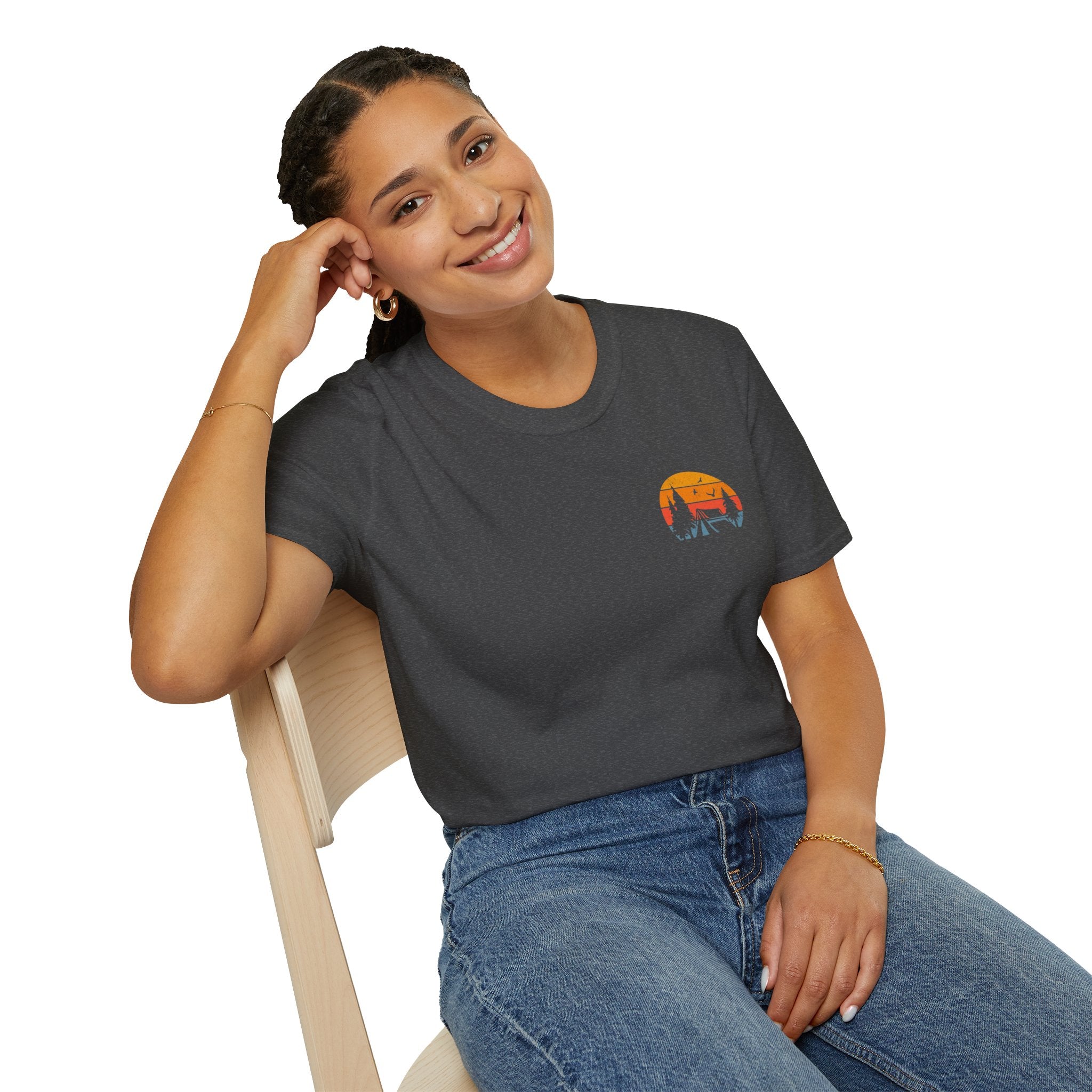 Unisex Softstyle T-Shirt - 'I'd Rather Be Camping' Adventure Tee