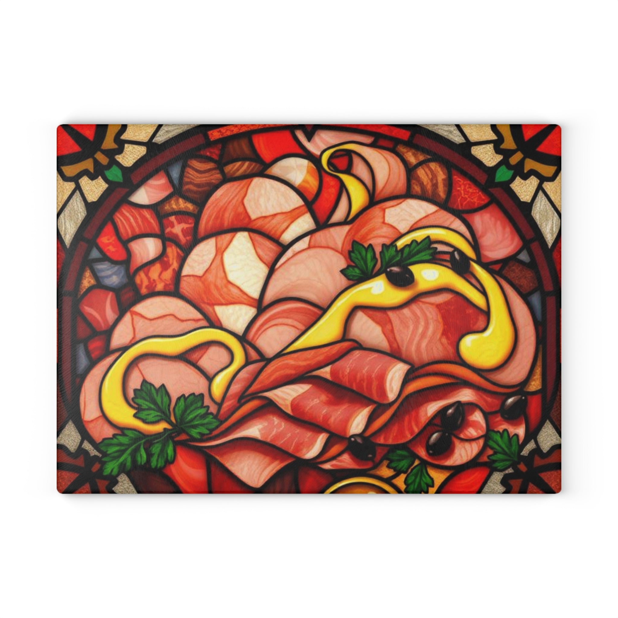 Stained Glass Meat Charcuterie Cutting Board - Kitchen Decor & Entertaining Essential