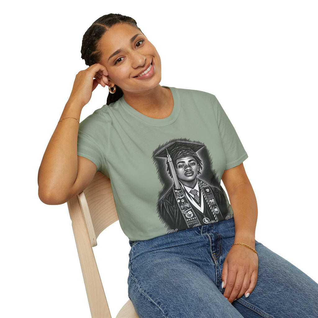Graduation Portrait Front - In Memory of Pierre Damas Bel T-Shirt