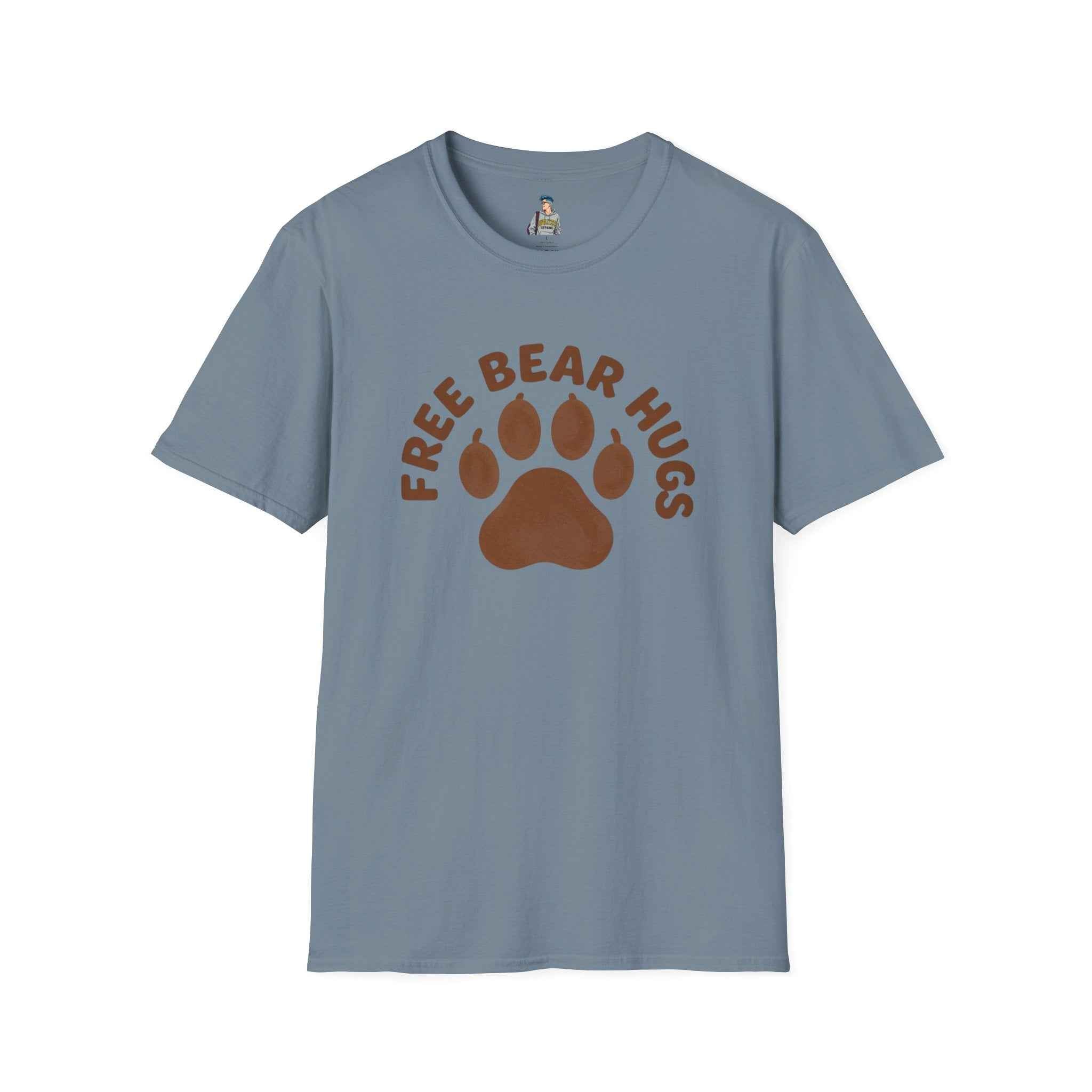 Free Bear Hugs T-Shirt — Cute Paw Print Wildlife Tee