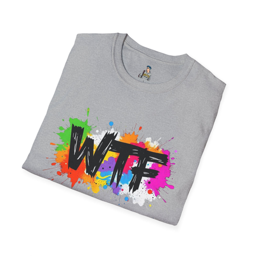 WTF Color Splash T-Shirt — Bold Rainbow Graphic Tee