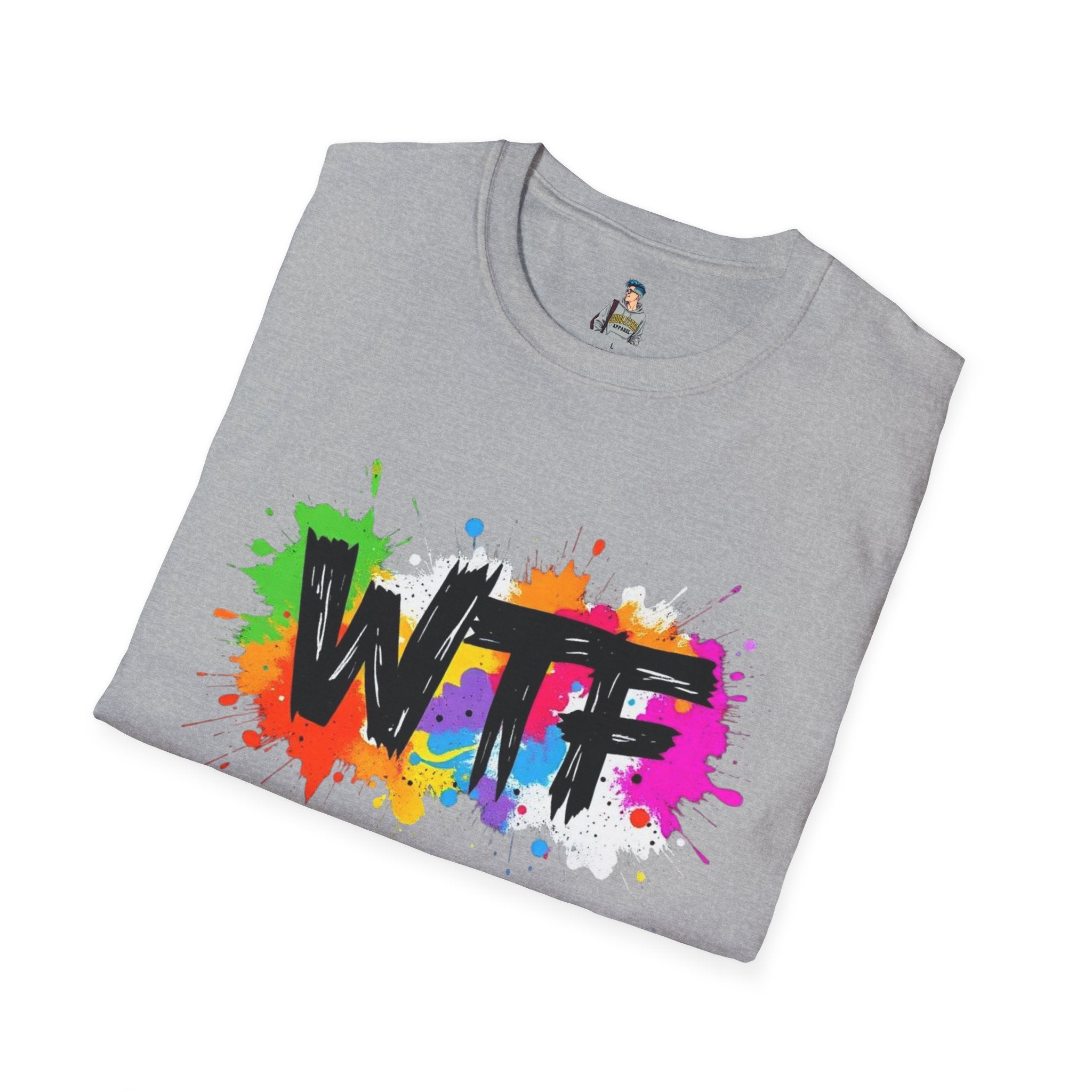 WTF Color Splash T-Shirt — Bold Rainbow Graphic Tee