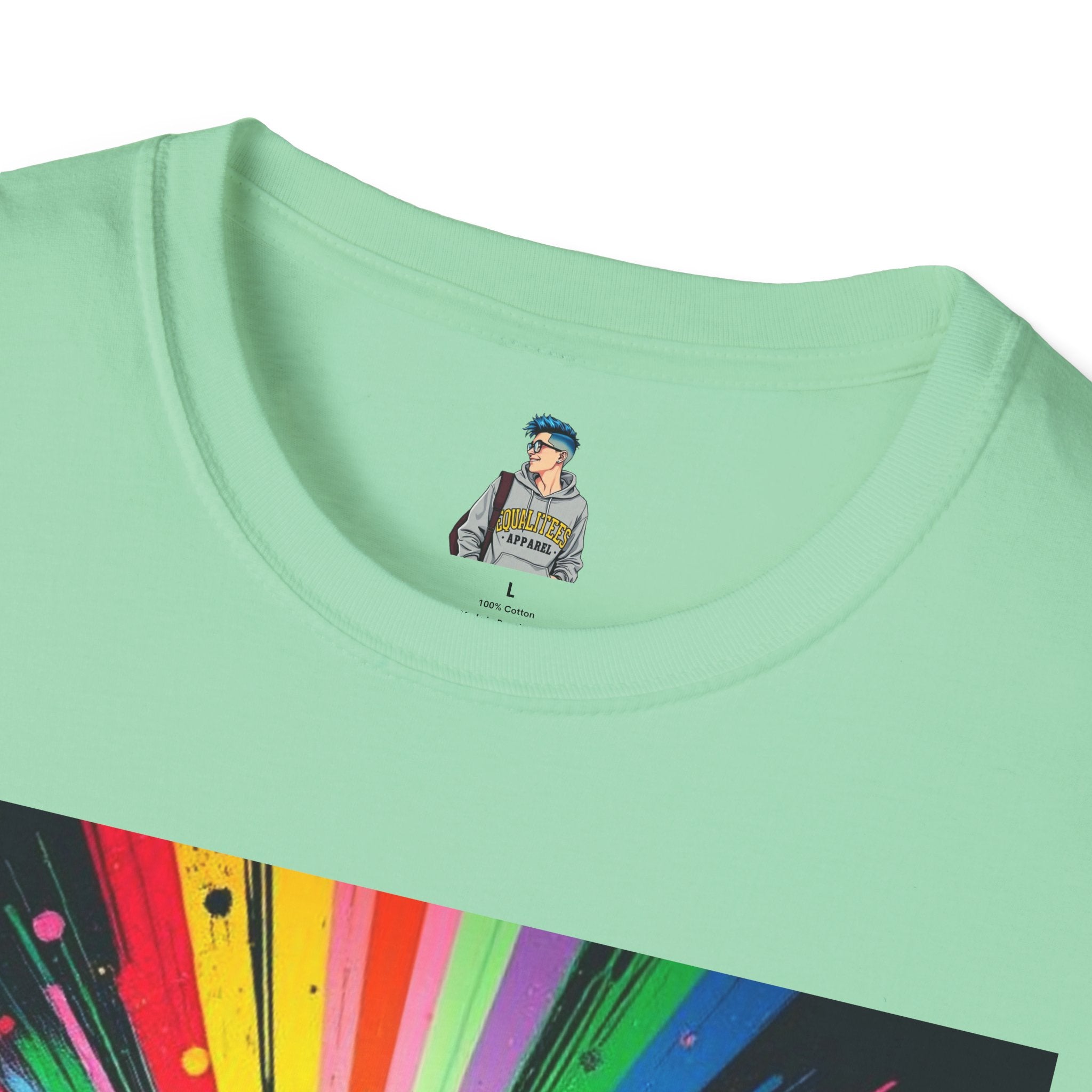 Unisex Softstyle T-Shirt - 'Queer People Belong Everywhere' Pride Graphic Tee