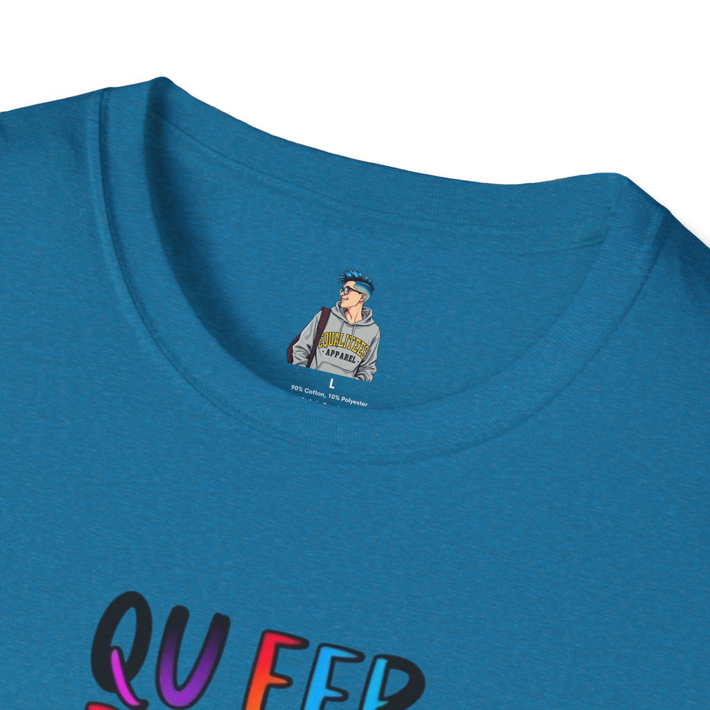 Queer Pride Unisex Softstyle T-Shirt - "Queer People Belong Everywhere"