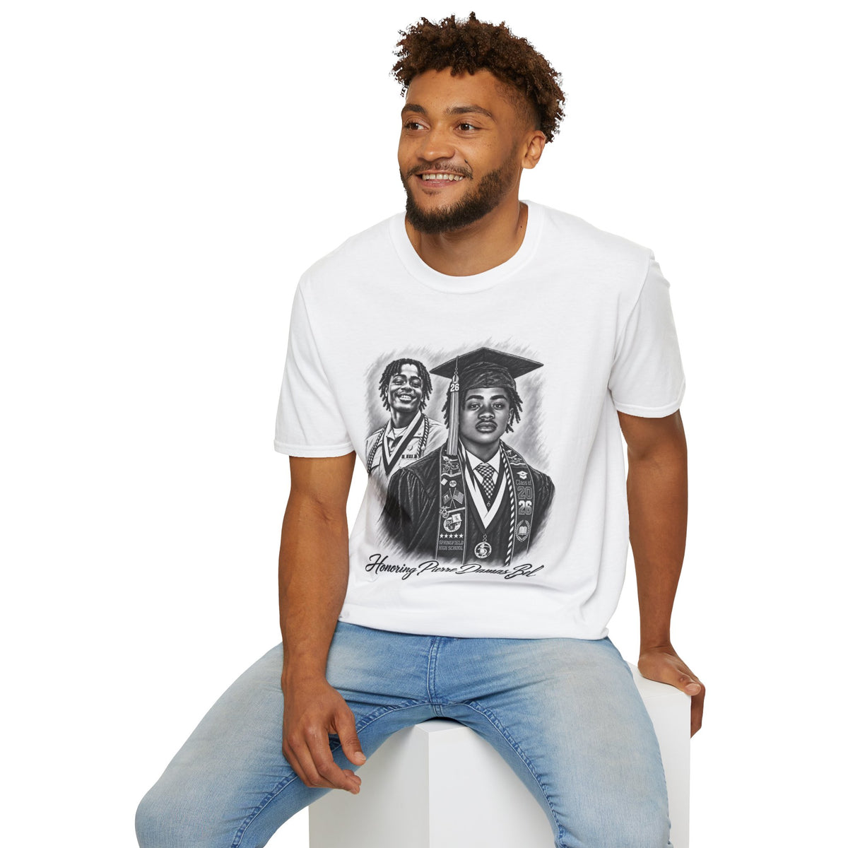 Double Portrait Front - In Memory of Pierre Damas Bel T-Shirt