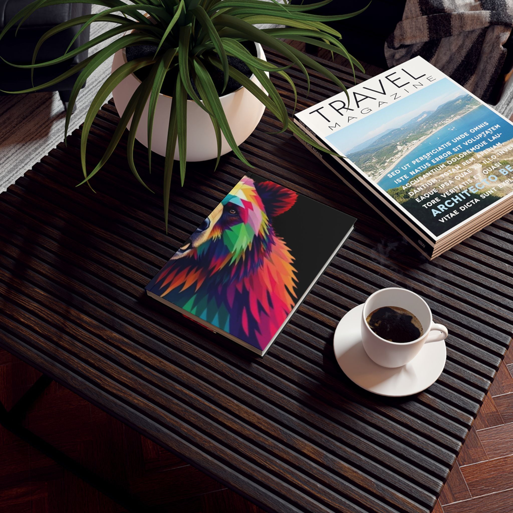 Rainbow Fractal Bear Design Journal - Perfect for Gifts, Journaling, and Celebrations