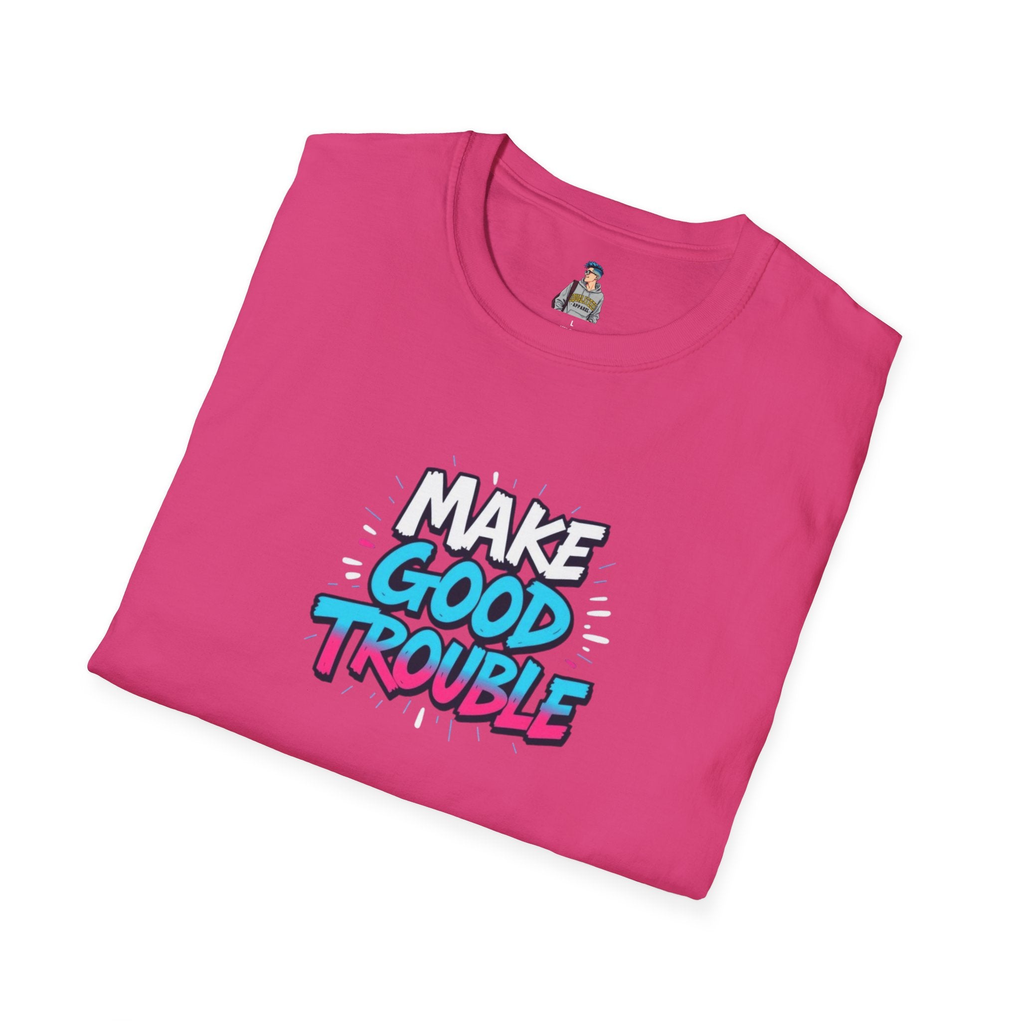 Make Good Trouble Trans Colors Graphic Unisex T-Shirt - Bold Statement Tee for Activists & Dreamers