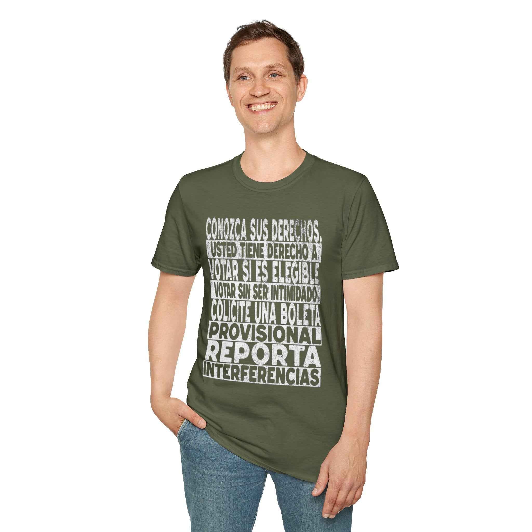 Voting Rights T-Shirt — Spanish "CONOZCA SUS DERECHOS"