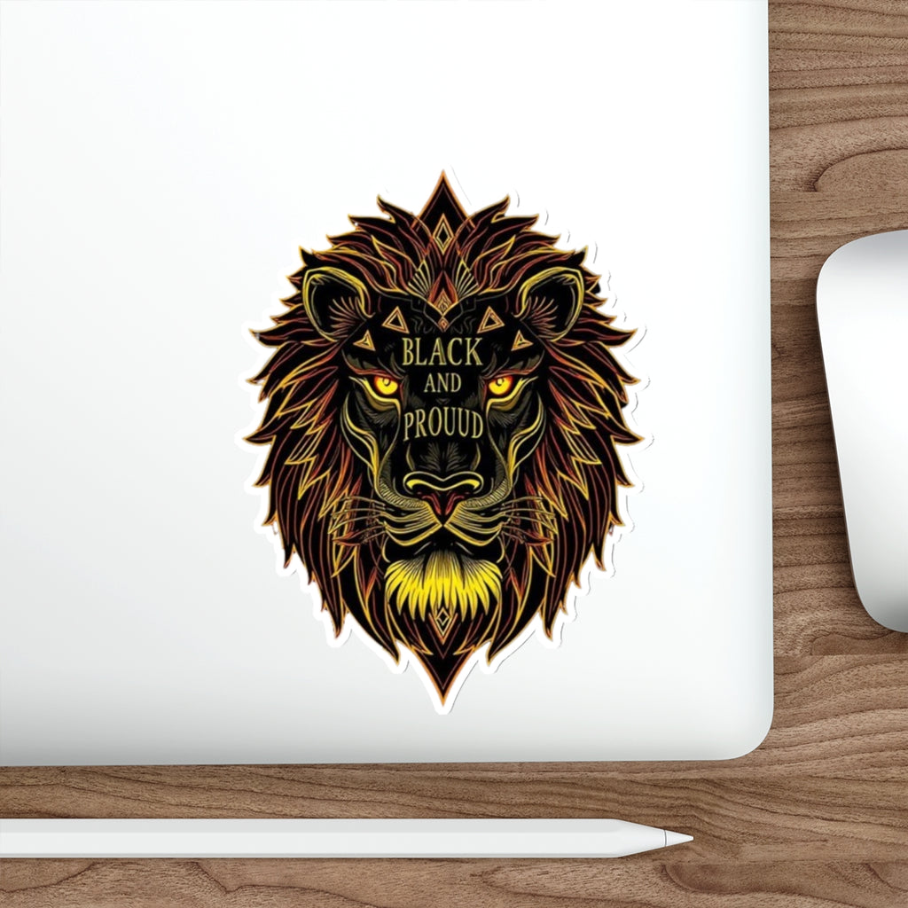 Die-Cut Stickers -  Lion Head - Black And Proud