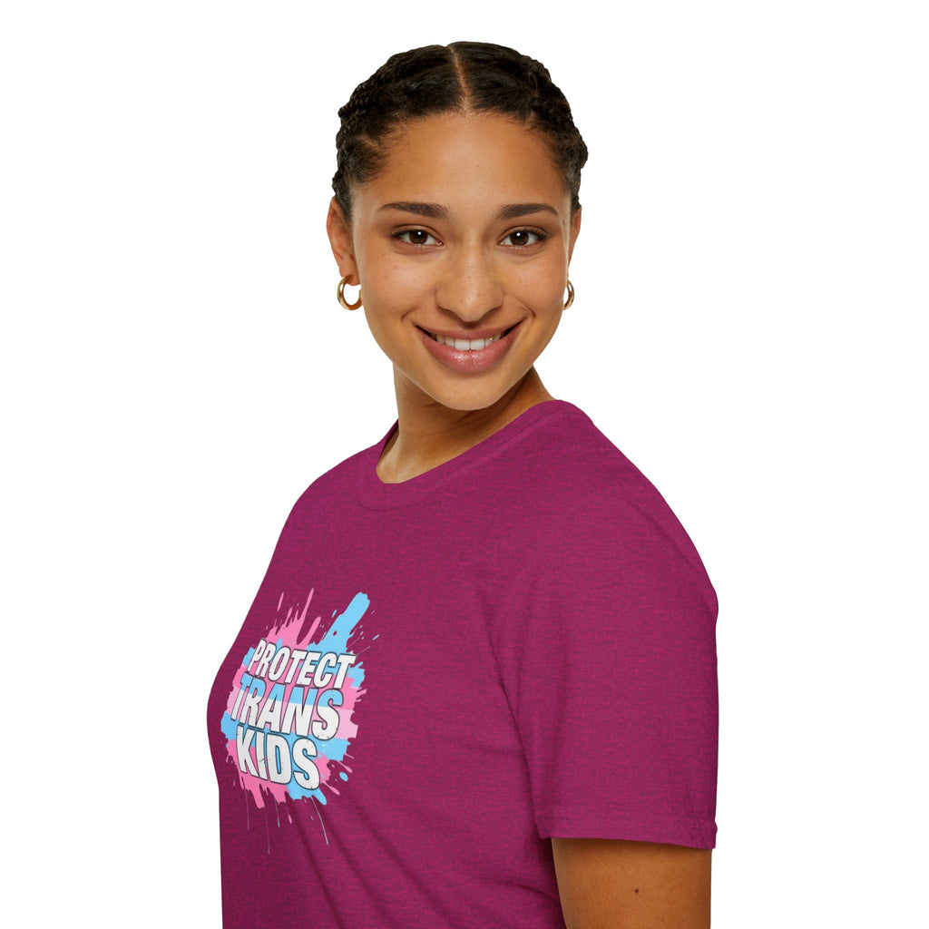 Protect Trans Kids Unisex Softstyle T-Shirt - Supportive LGBTQ+ Apparel