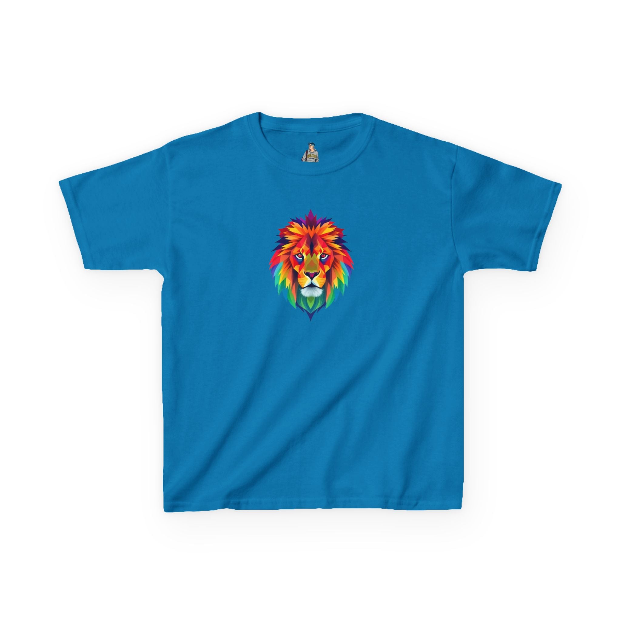 Colorful Fractal Lion Kids Heavy Cotton Tee
