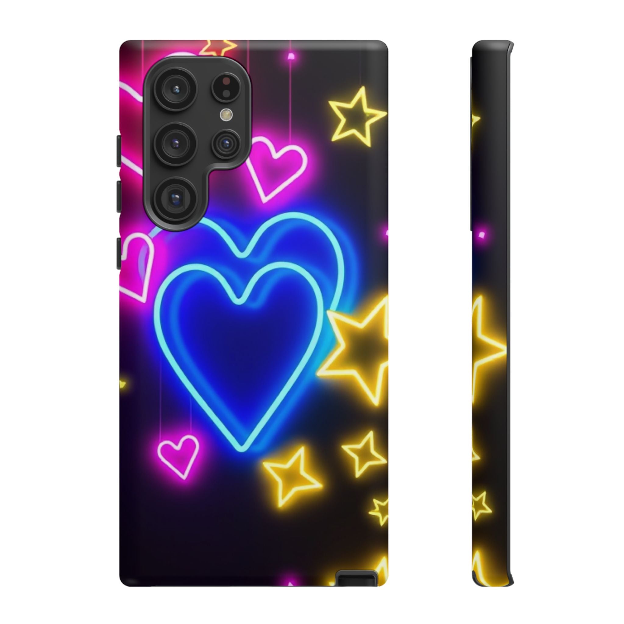Android OR iPhone Compatible Cases - Neon Love Design - Unique Tough Cases