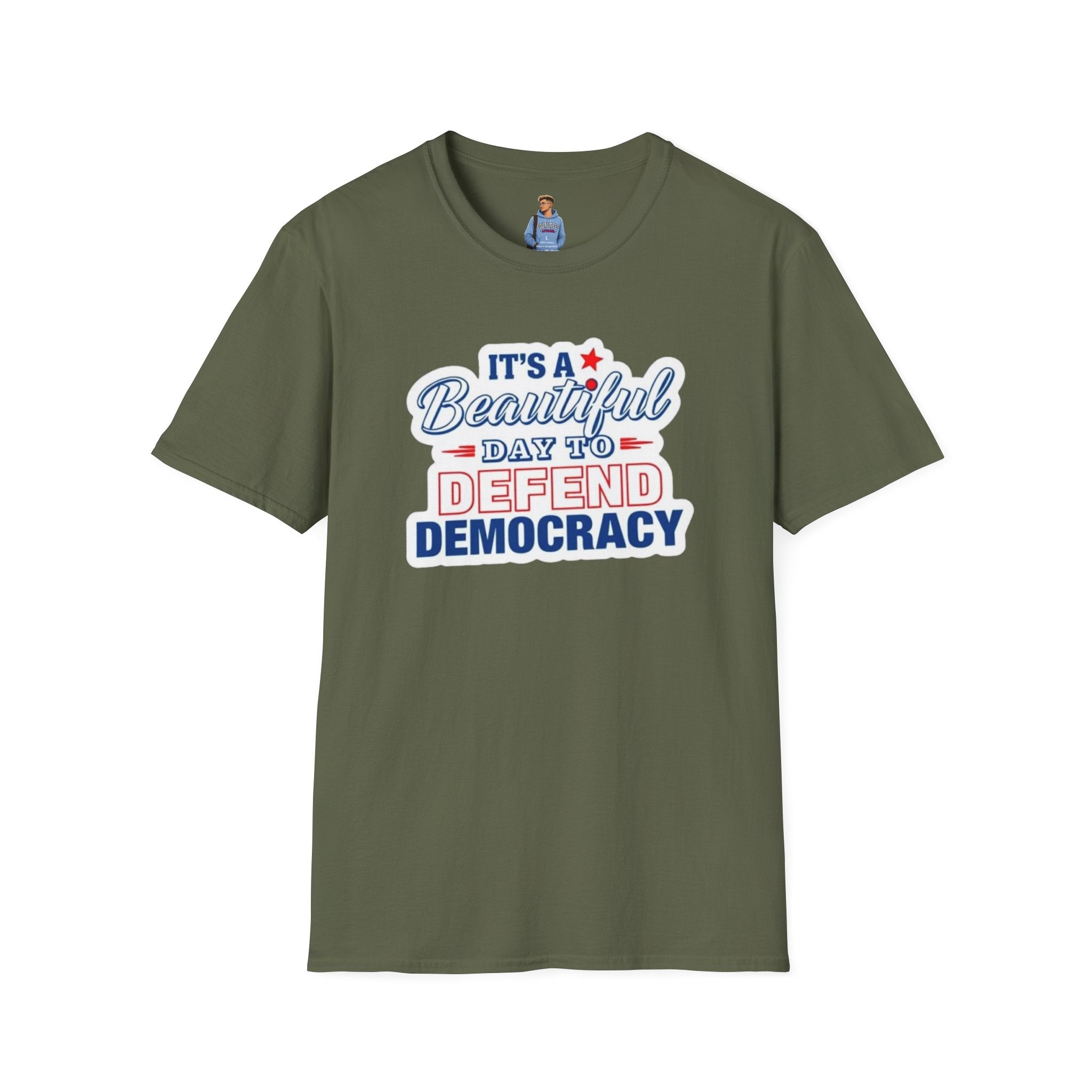 Defend Democracy Unisex Softstyle T-Shirt - Perfect for Activism and Everyday Wear