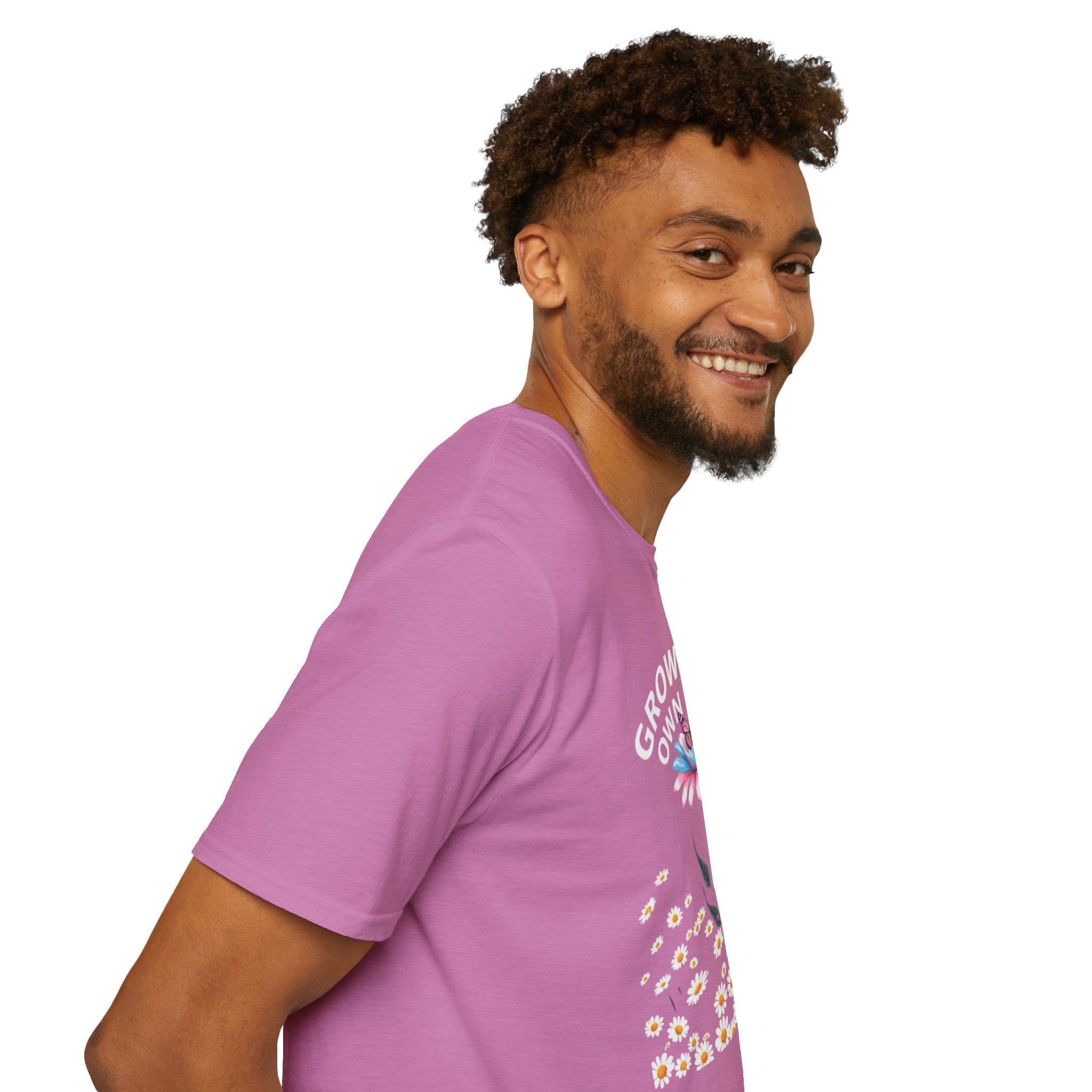 Grow Your Own Way Trans Pride Unisex T-Shirt - Floral Design for Garden Lovers