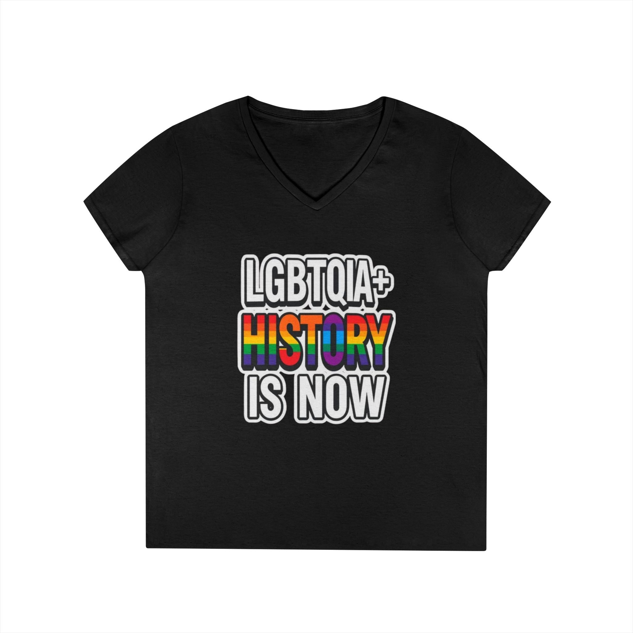 LGBTQIA+ History V-Neck T-Shirt for Pride and Activism