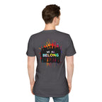 Unisex Softstyle T-Shirt: "Conversion Therapy is Torture" & "We All Belong" - LGBTQ+ Empowerment Tee