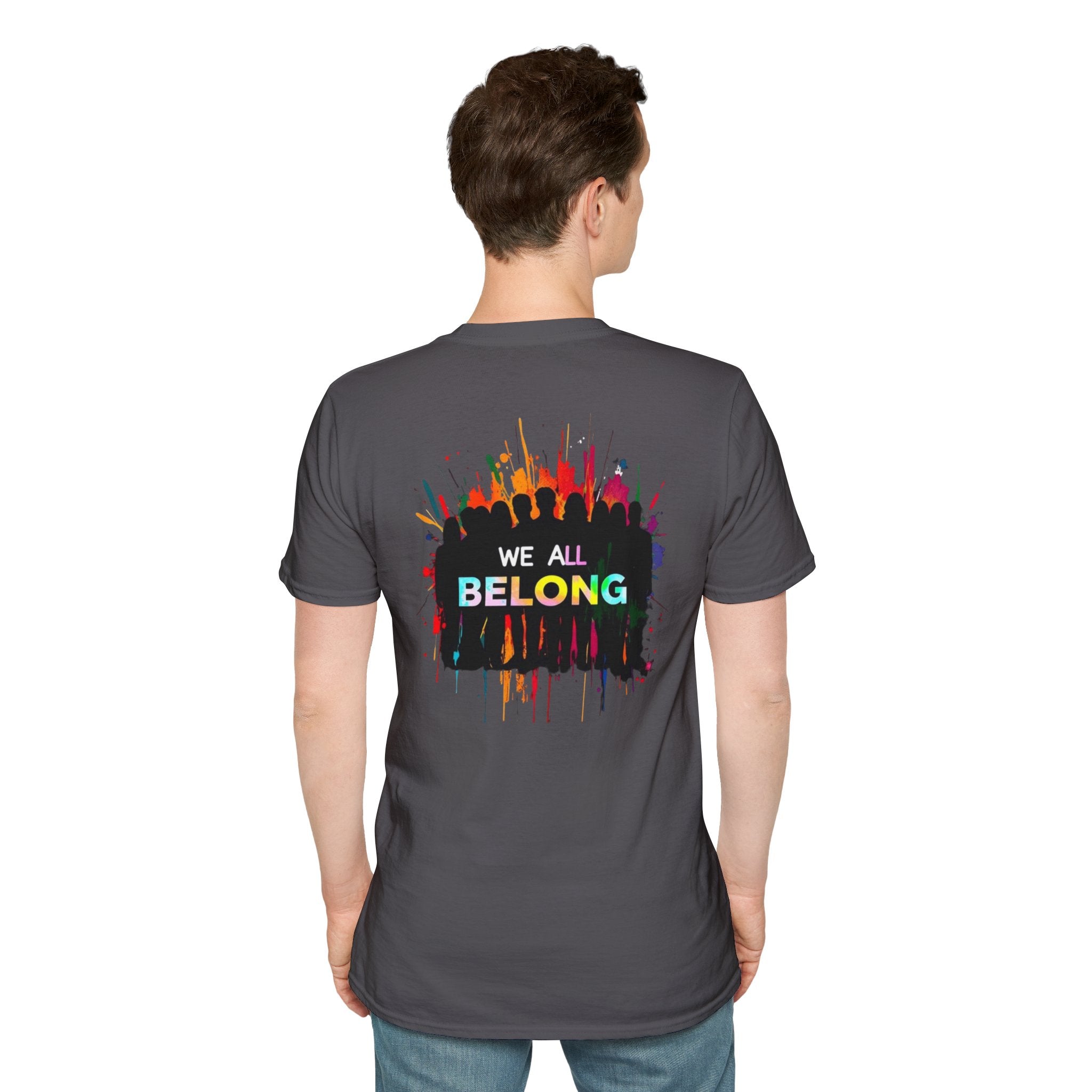 Unisex Softstyle T-Shirt: "Conversion Therapy is Torture" & "We All Belong" - LGBTQ+ Empowerment Tee