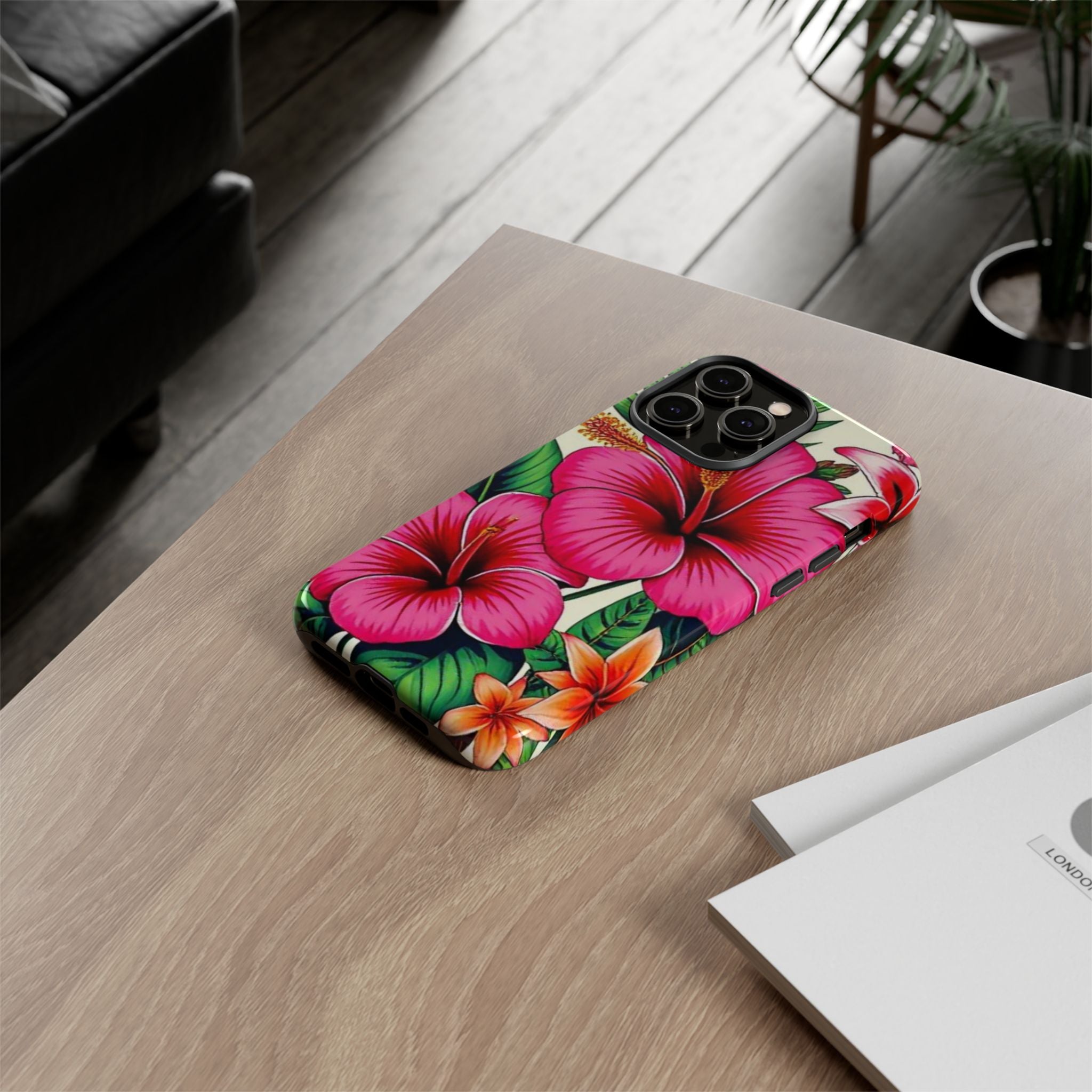 Tropical Hibiscus Phone Case for iPhone — Floral Tough Protective Cover