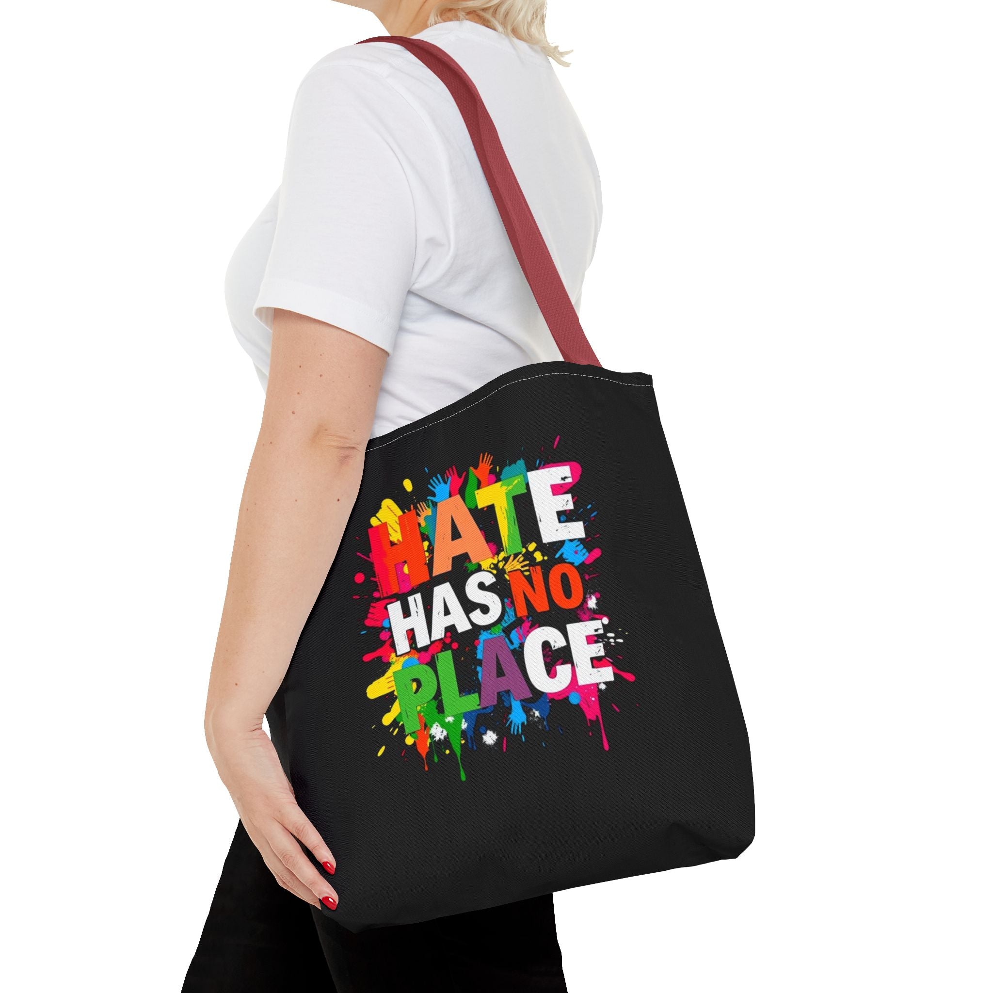 Hate Has No Place Paint Splatter Tote Bag