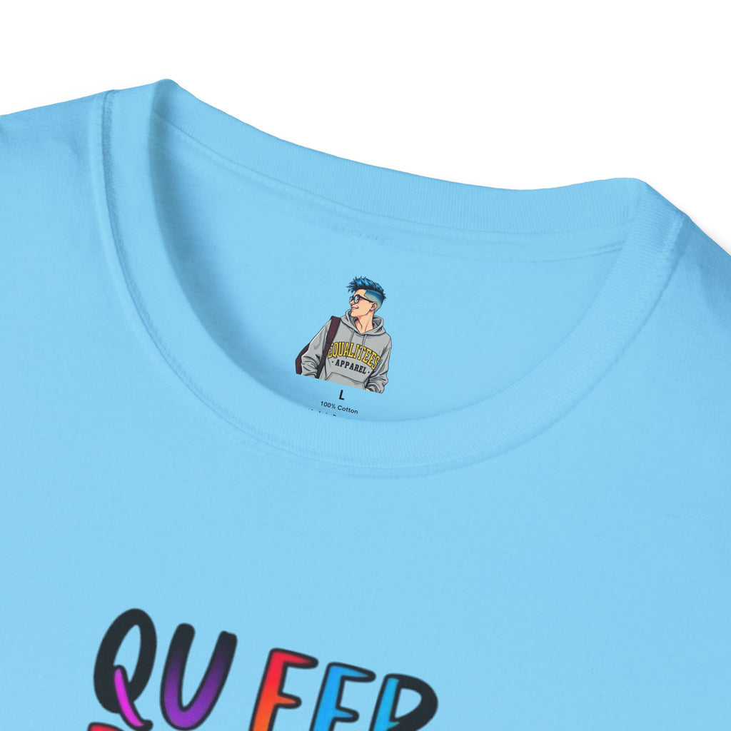 Queer Pride Unisex Softstyle T-Shirt - "Queer People Belong Everywhere"