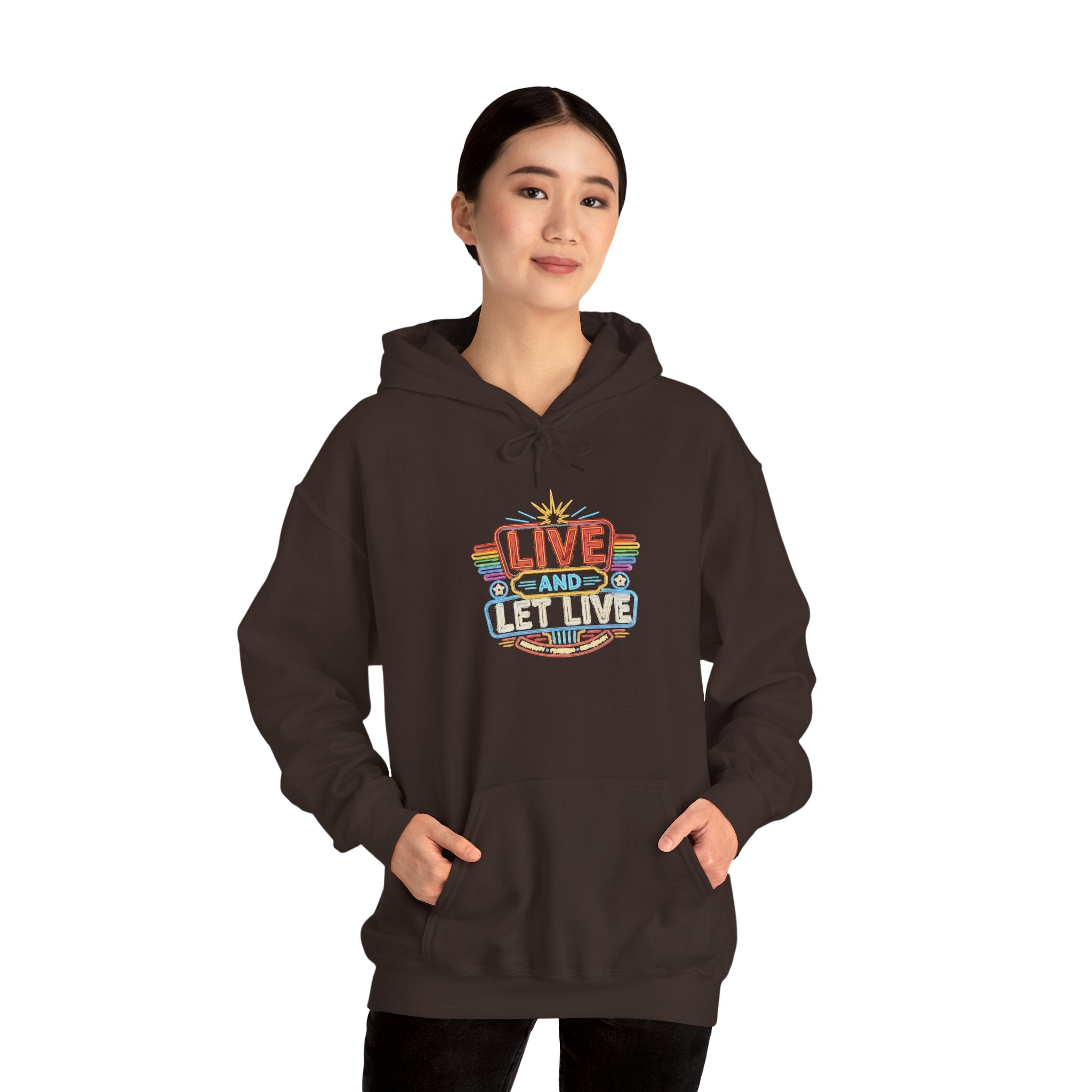 Live And Let Live Hoodie — Retro Peace Graphic Pullover