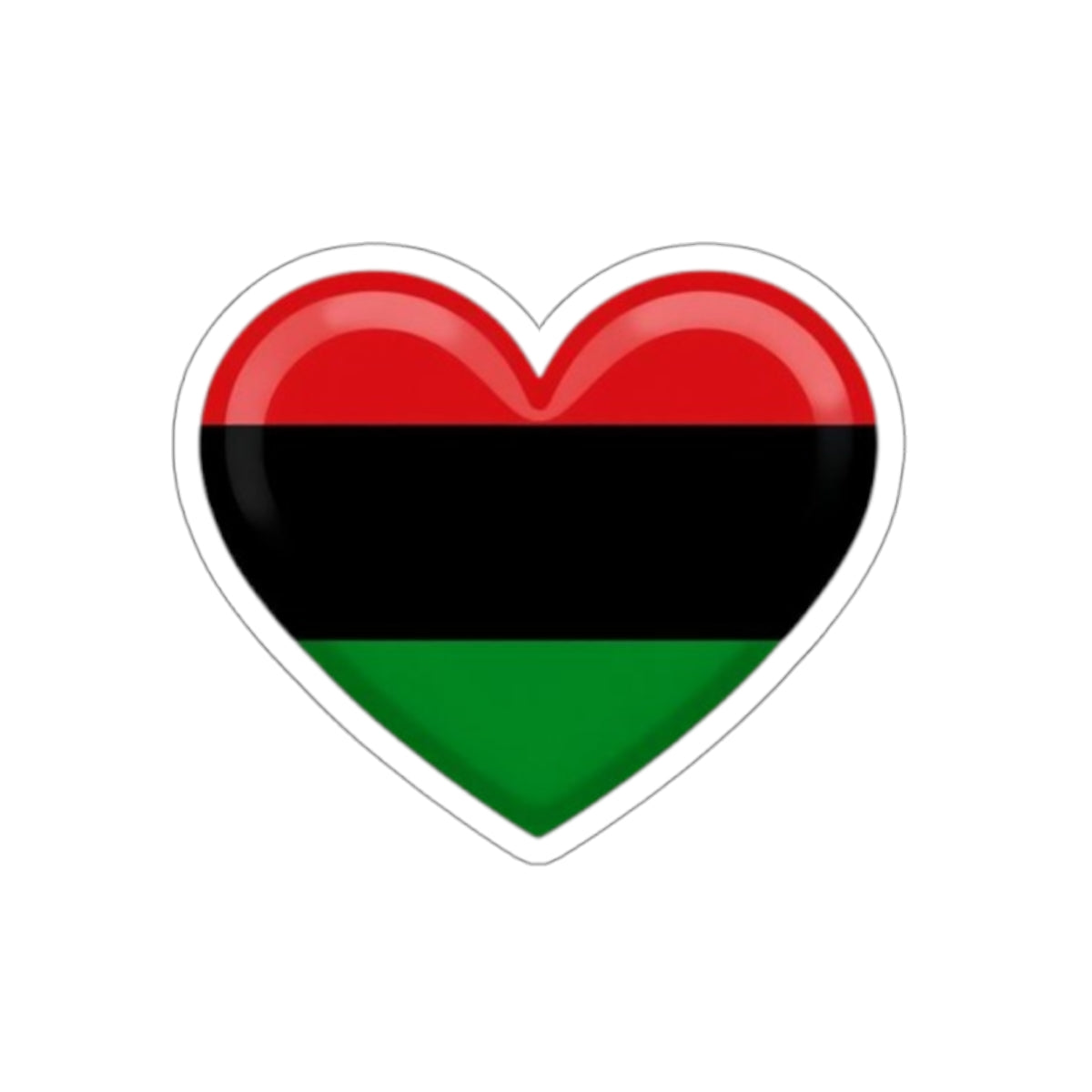 Die-Cut Stickers -  Heart design featuring Pan-African Flag Colors