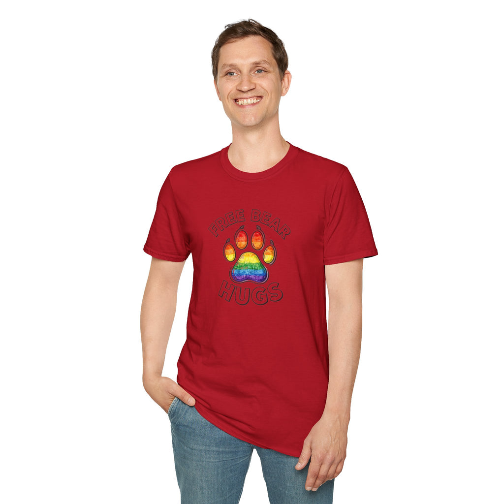 Free Bear Hugs Rainbow Paw T-Shirt