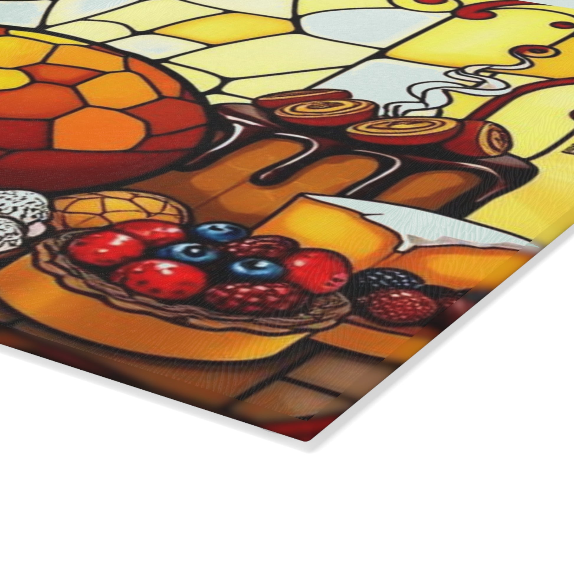 Stained Glass Bakery Cutting Board - Colorful Kitchen Decor for Baking Enthusiasts