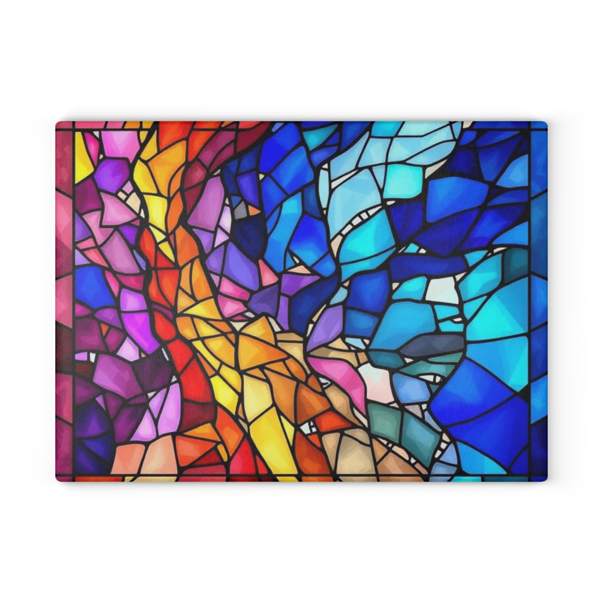 Vibrant Stained Glass Cutting Board - Colorful Kitchen Decor & Gift