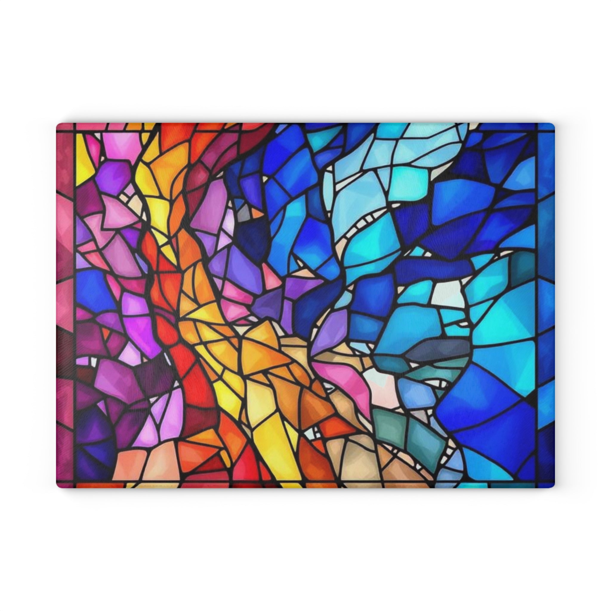 Vibrant Stained Glass Cutting Board - Colorful Kitchen Decor & Gift