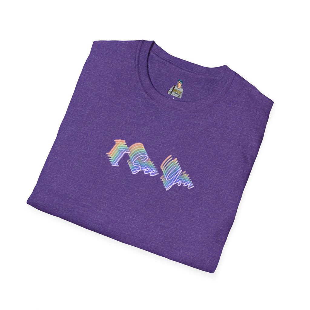 I See You Unisex Softstyle T-Shirt - Colorful Wave Design for LGBTQ+ Visibility