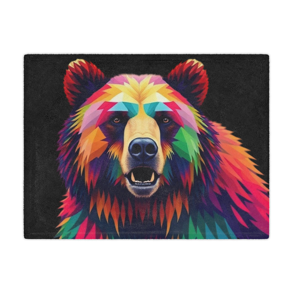 Fractal Bear Microfiber Blanket