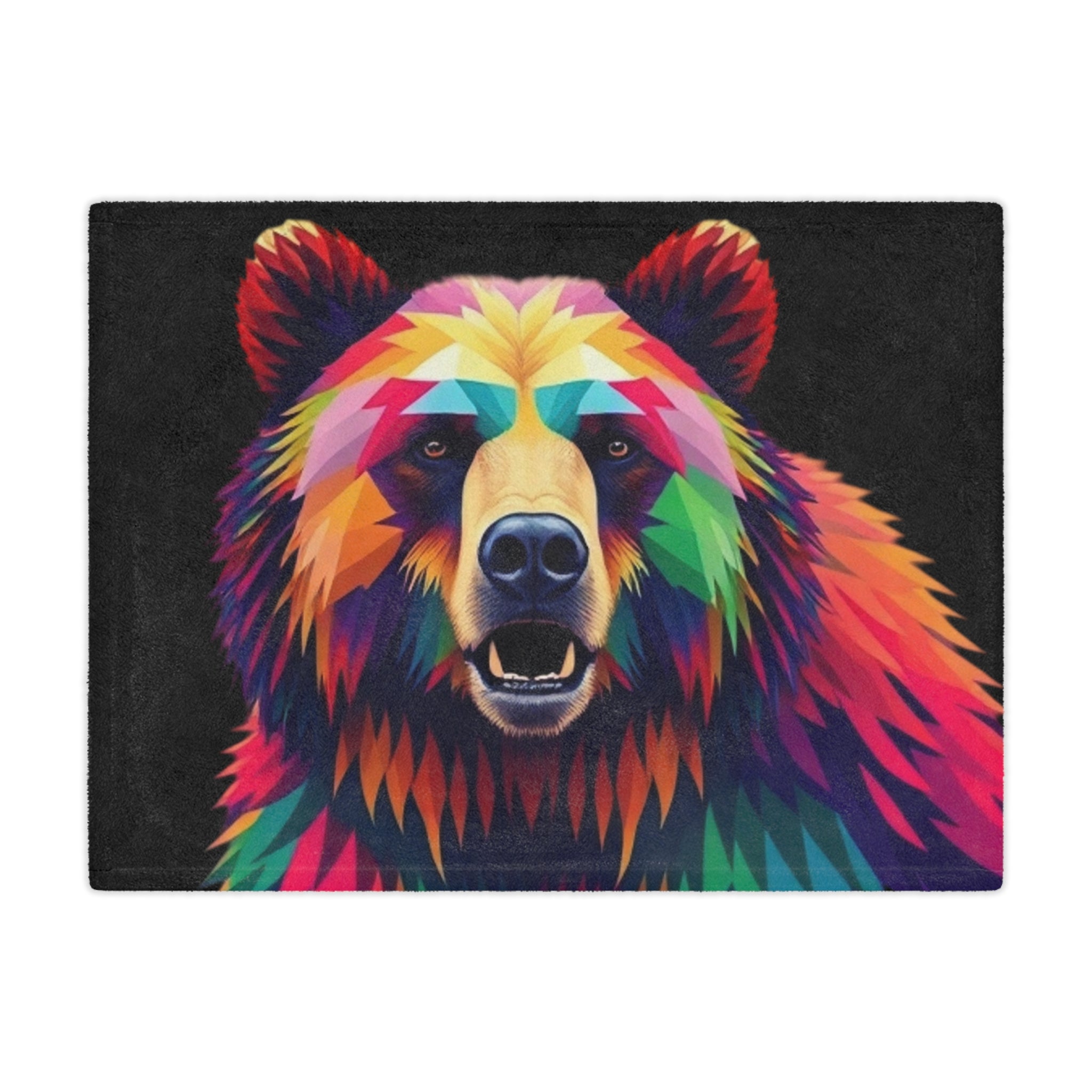 Fractal Bear Microfiber Blanket