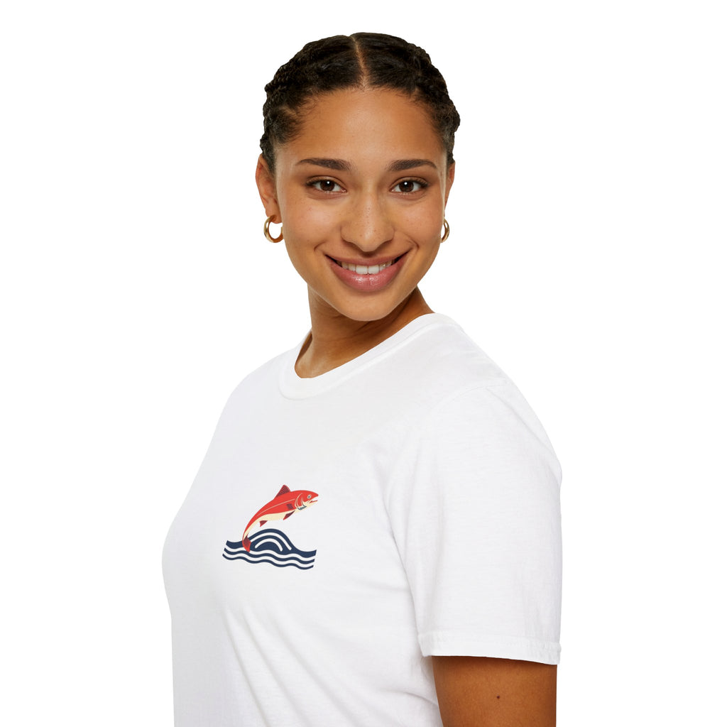 Jumping Salmon Native Pride Softstyle Unisex T-shirt