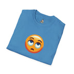 Unisex Softstyle T-Shirt with Eye Roll Emoji | Casual Graphic Tee for Everyday Humor